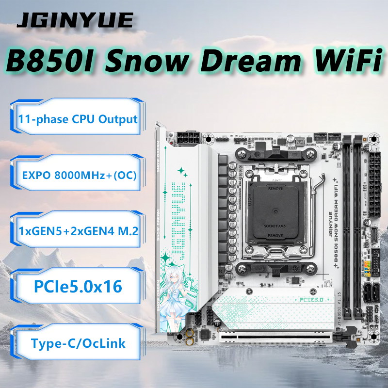 JGINYUE B850i Snow Dream WiFi  - đánh giá và giá Nas Motherboard 8 Sata Mini Itx